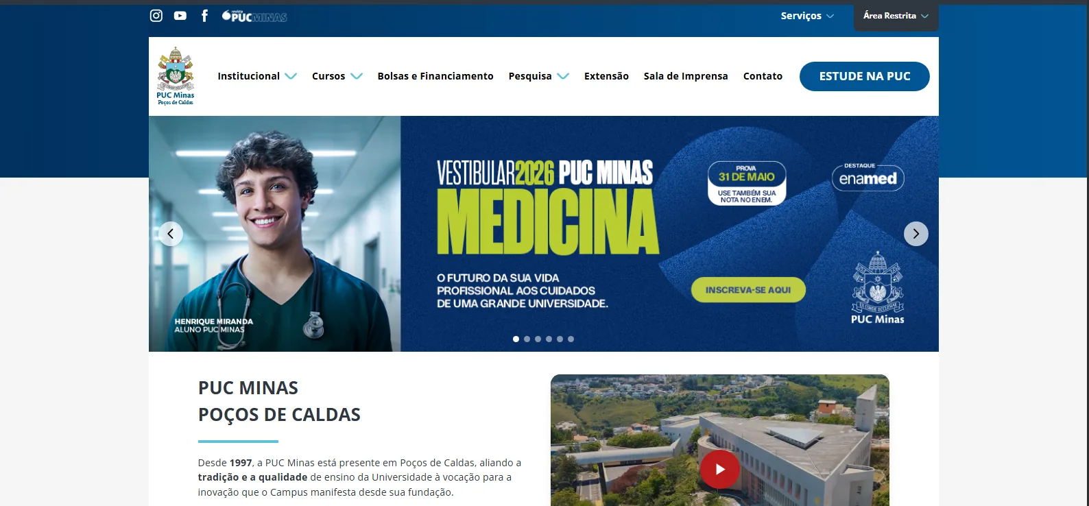 Interface do projeto PUC Minas Poços